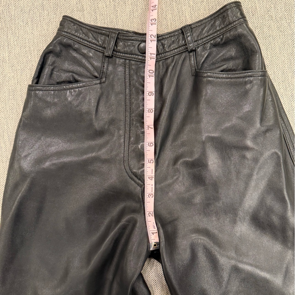 Vakko Straight Leg Leather Pants - Picture 11 of 14